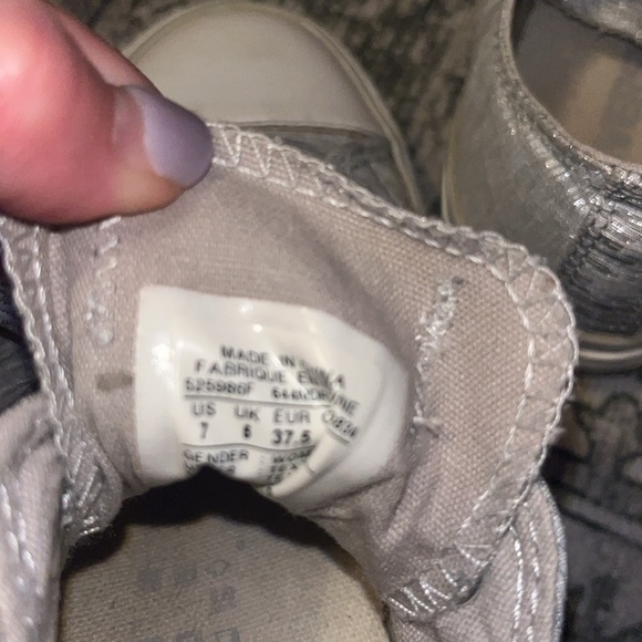 Converse Chuck Taylor silver glitter all star low size 7 - Picture 8 of 9